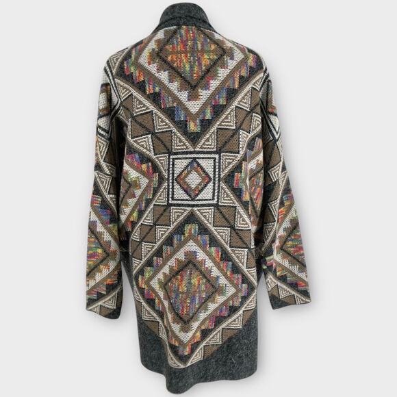 Debut Axtec Wester Southwestern Long Cardigan Duster Sweater - Picture 1 of 13